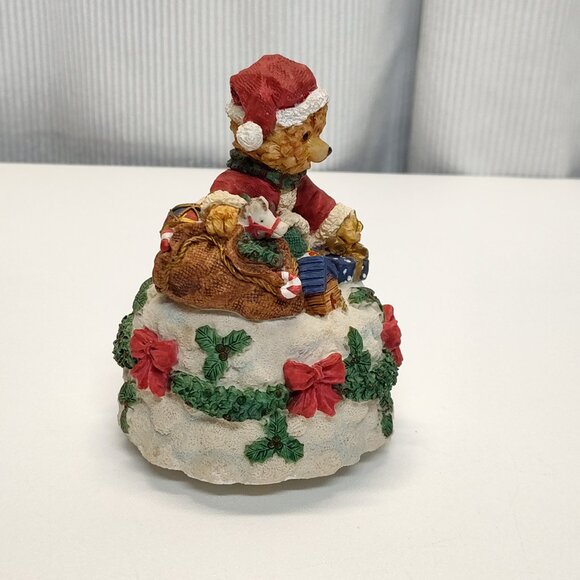 Christmas '99 Musical Teddy Bear Figurine Plays "We Wish You A Merry Christmas" - Picture 5 of 9